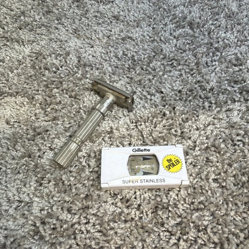 Gillette Fatboy TTO Vintage Double Edge Safety Razor 1961 Made In USA G2